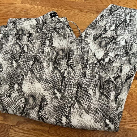 Express High-Rise Snake Print Ankle Pants • Sleek Stretch Fit - Picture 1 of 3